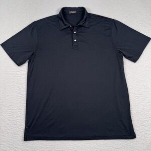Rafter C Performance Golf Polo Men's Large Black Western Pearl Snap